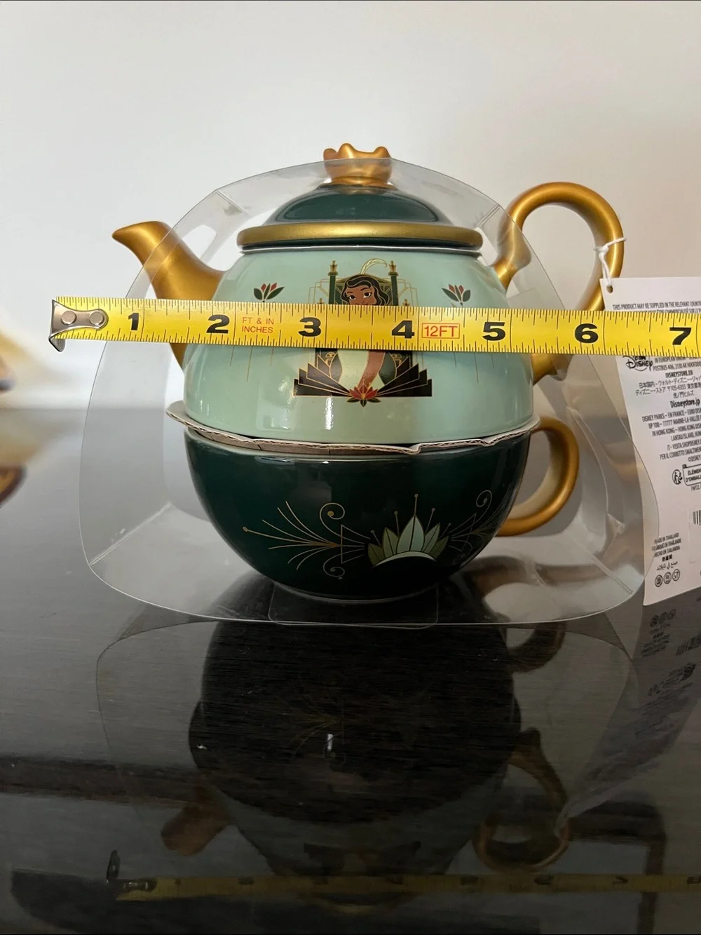Disneys Princess Tiana’s  Bayou Adventure Green Teapot & Cup with Gold Accents - Picture 9 of 9